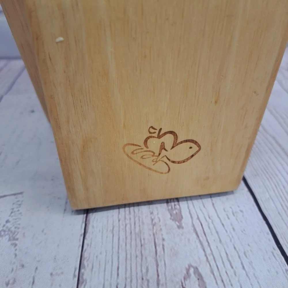 Harris Teeter Kitchen‎ Knife Block Wood Butcher Block Style 10 Slots 11